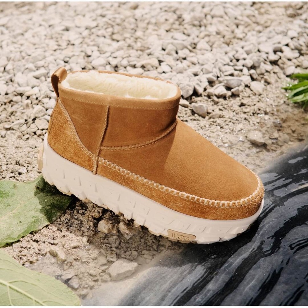 NWOB UGG Venture Faze Ultra Mini Unisex Chestnut Woven Bootie Sz 10